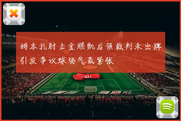 姆本扎肘击金顺凯后颈裁判未出牌引发争议球场气氛紧张